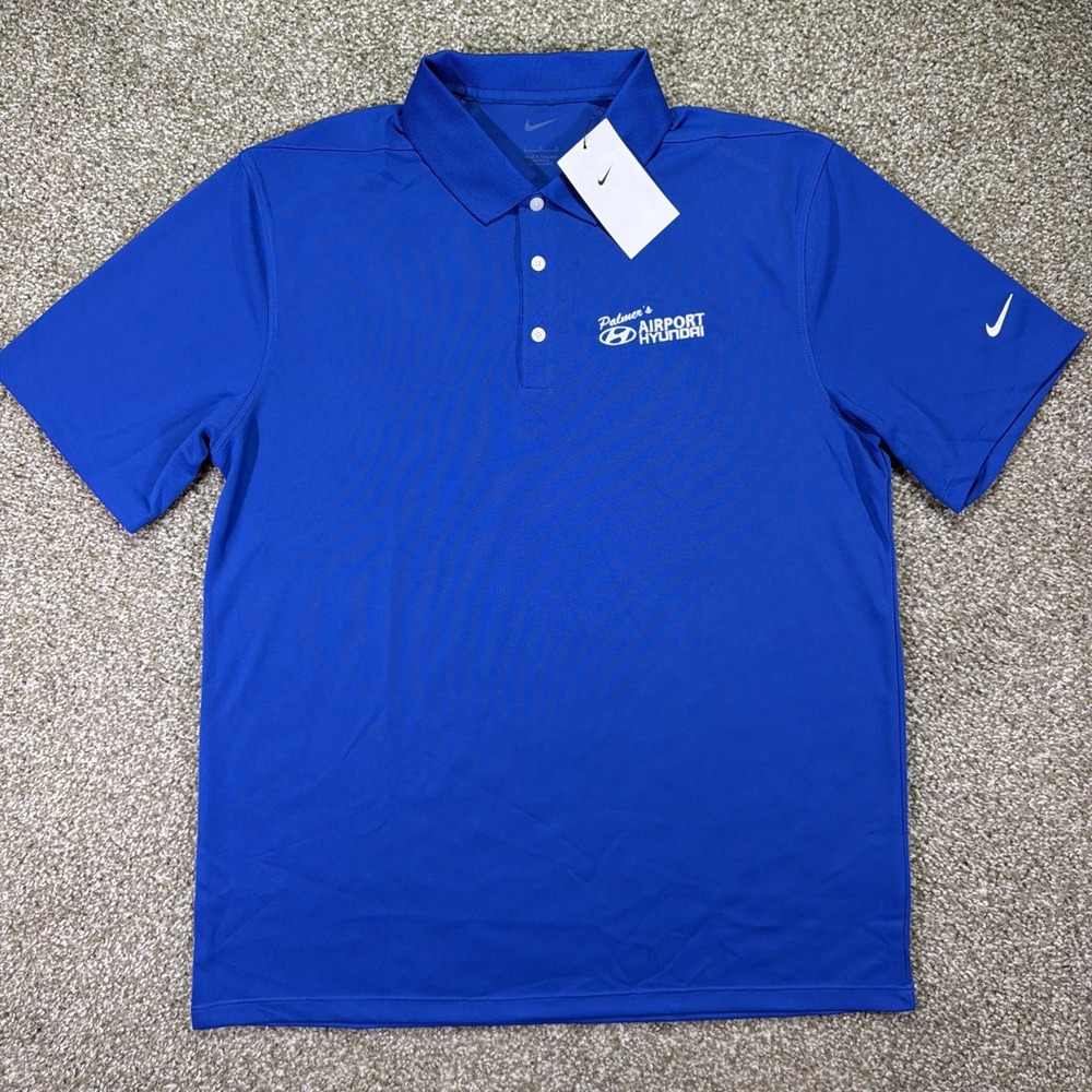 New With Tags Nike Gold Polo Blue Large Dri Fit Classic